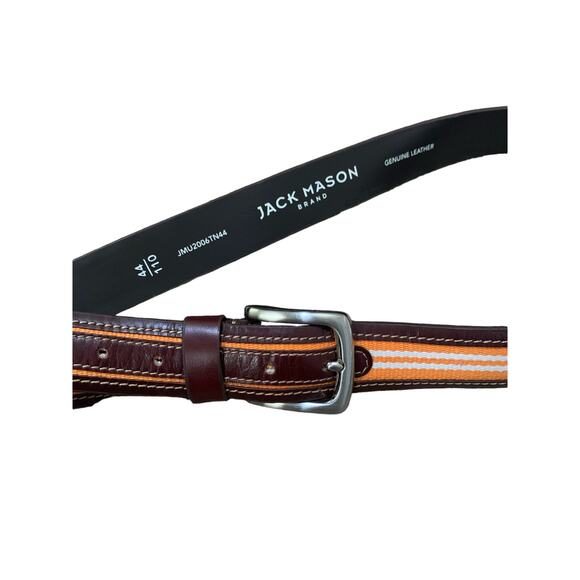 Jack Mason University of Tennessee Orange/Brown Leather Men's Size 44 Belt - Picture 1 of 10